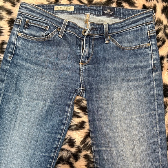 AG Adriano Goldschmied The Stevie Petite Slim Straight Classic Blue Jeans - Picture 3 of 5